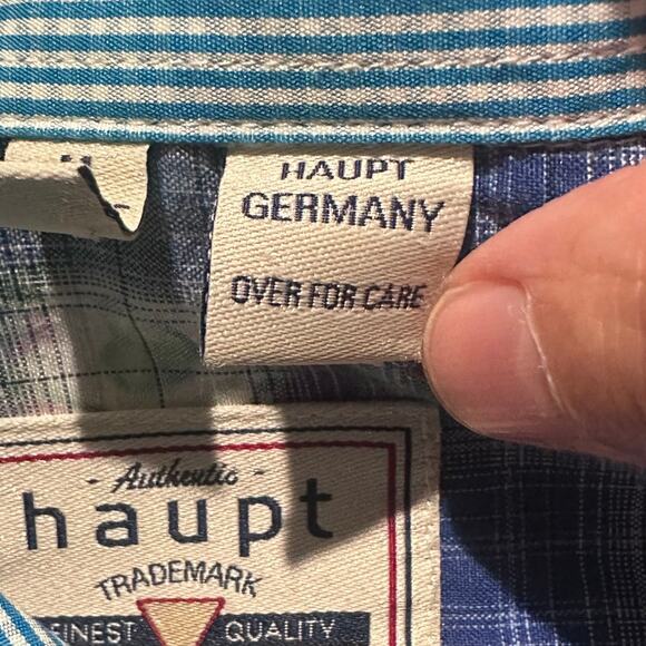 Haupt Germany Men's Watercolor Floral Paisley Plaid LS Tie Dye Shirt, M - Picture 5 of 11